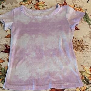 Tahari Kids Tie-Dye Short Sleeve Tee - Purple and White